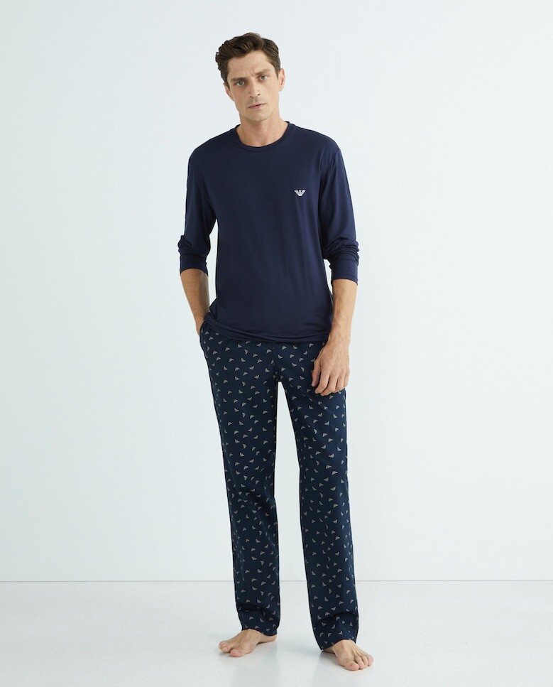 

Длинные брюки из ткани Emporio Armani, темно-синий