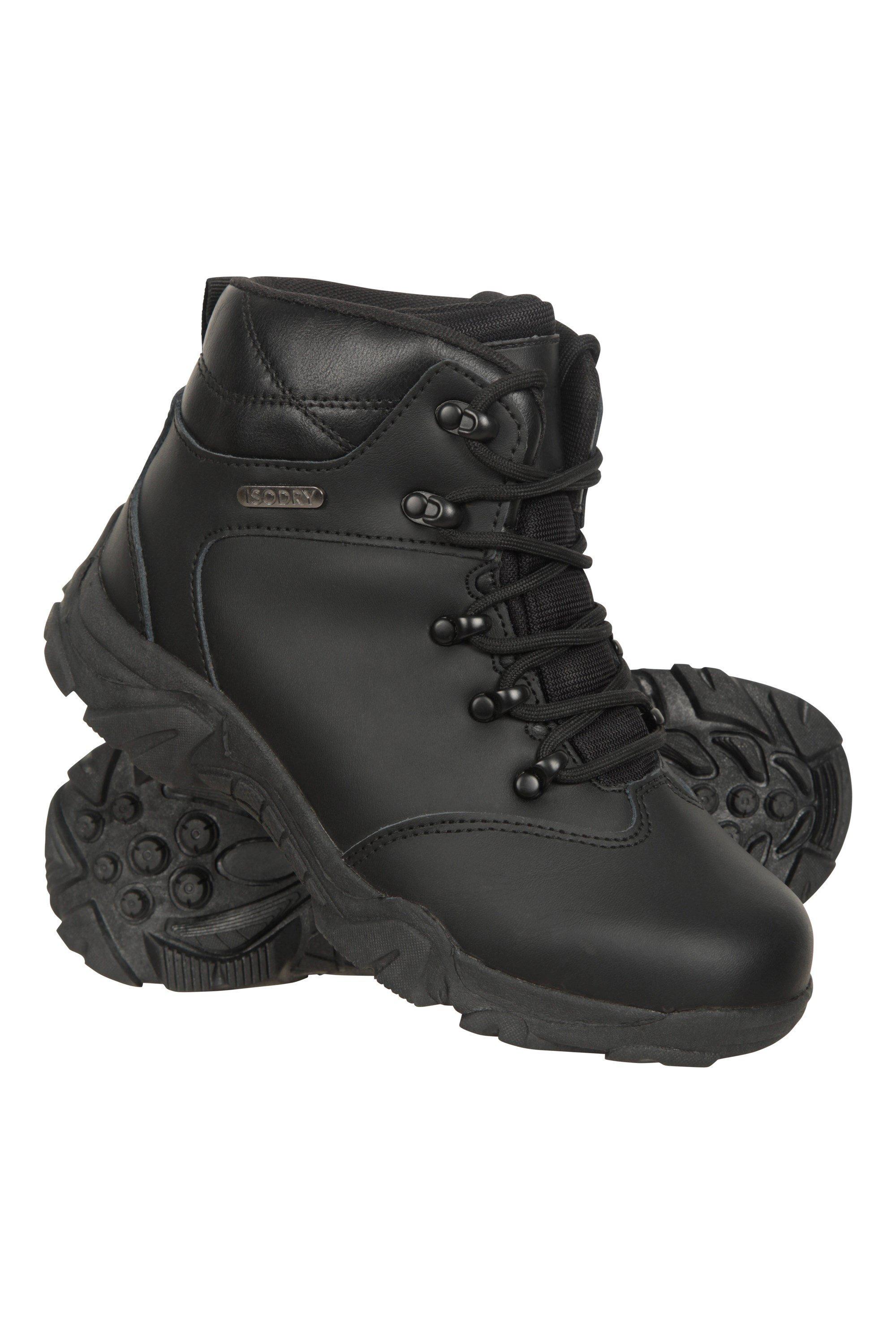 Водонепроницаемые кожаные прогулочные ботинки для походов Mountain Warehouse, черный цена и фото