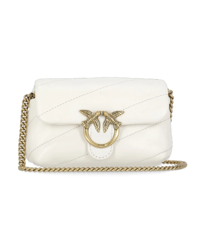 

Женская кожаная сумка через плечо с мягкой подкладкой Pinko, белый