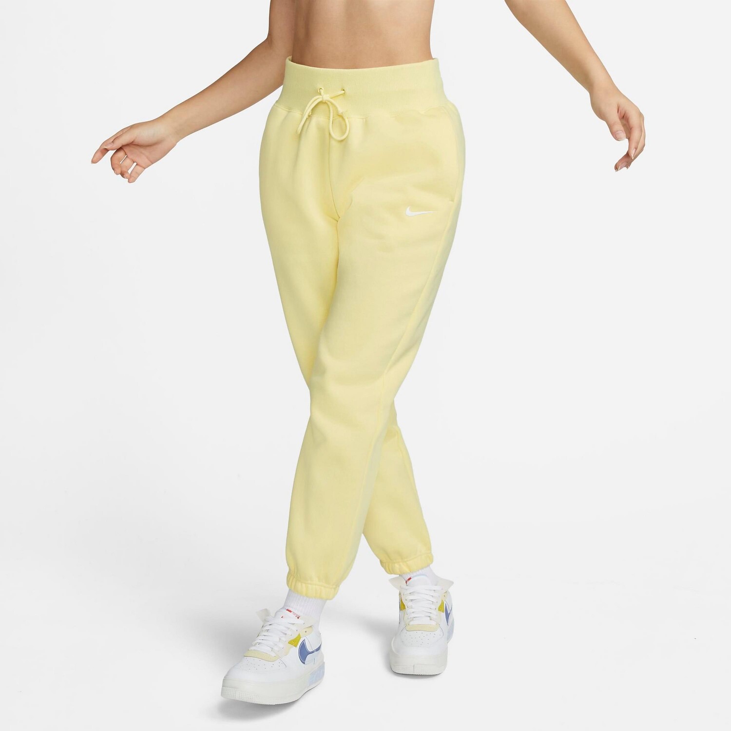 

Женские спортивные брюки большого размера из флиса Nike Sportswear Phoenix с завышенной талией, желтый