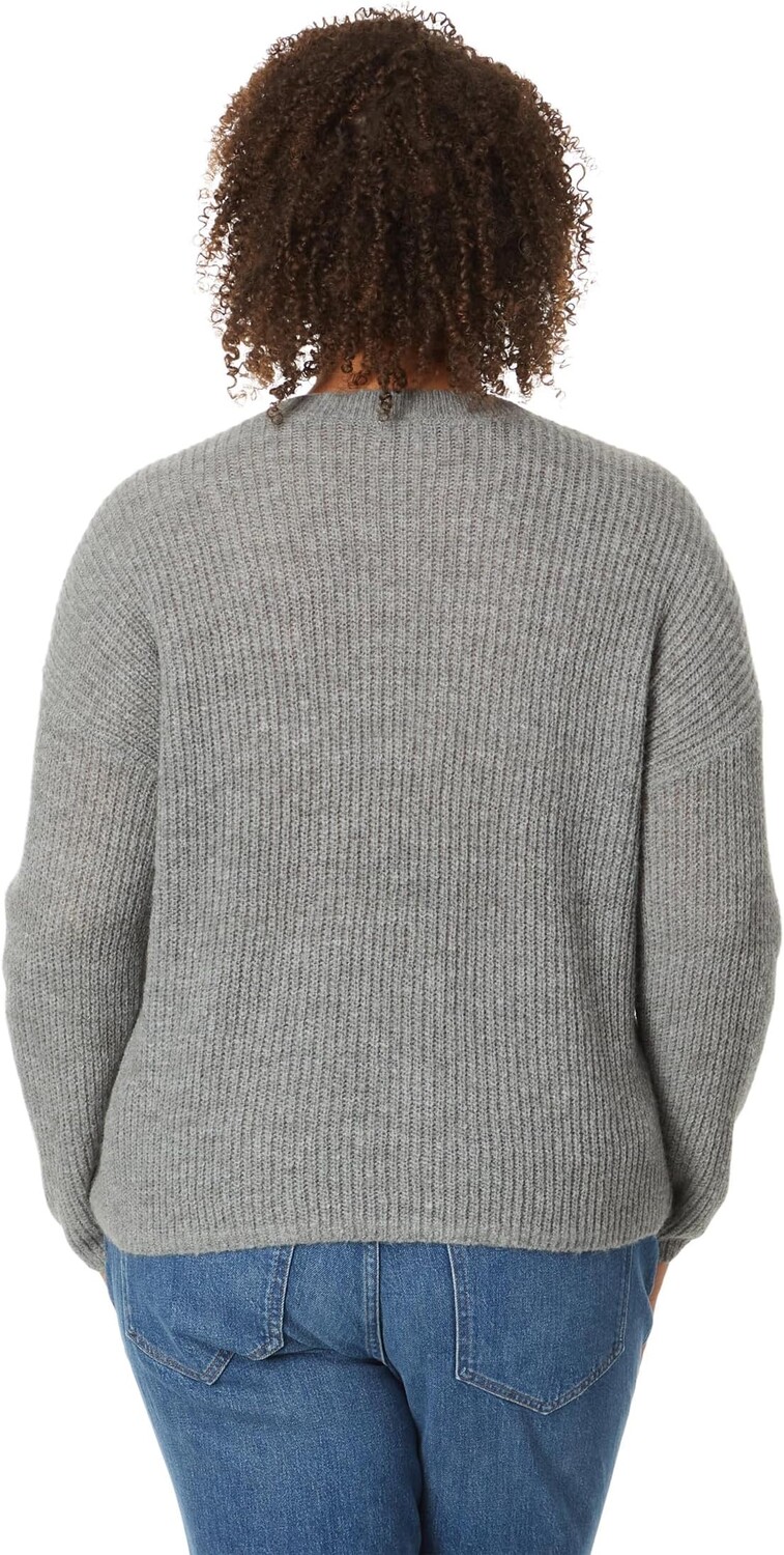 

Свитер с круглым вырезом в рубчик плюс Madewell, цвет Heather Pewter