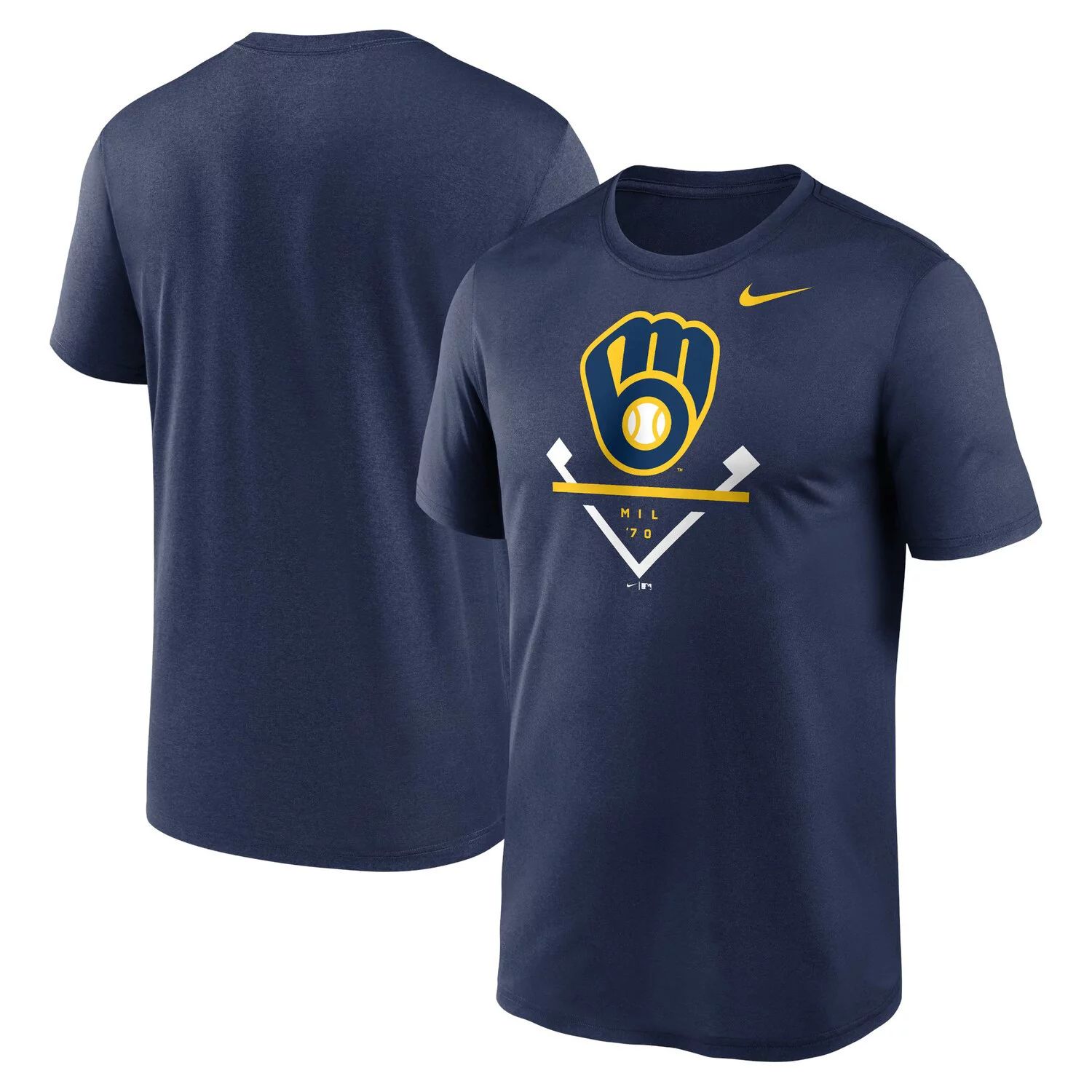 цена Мужская темно-синяя футболка Milwaukee Brewers Icon Legend Nike