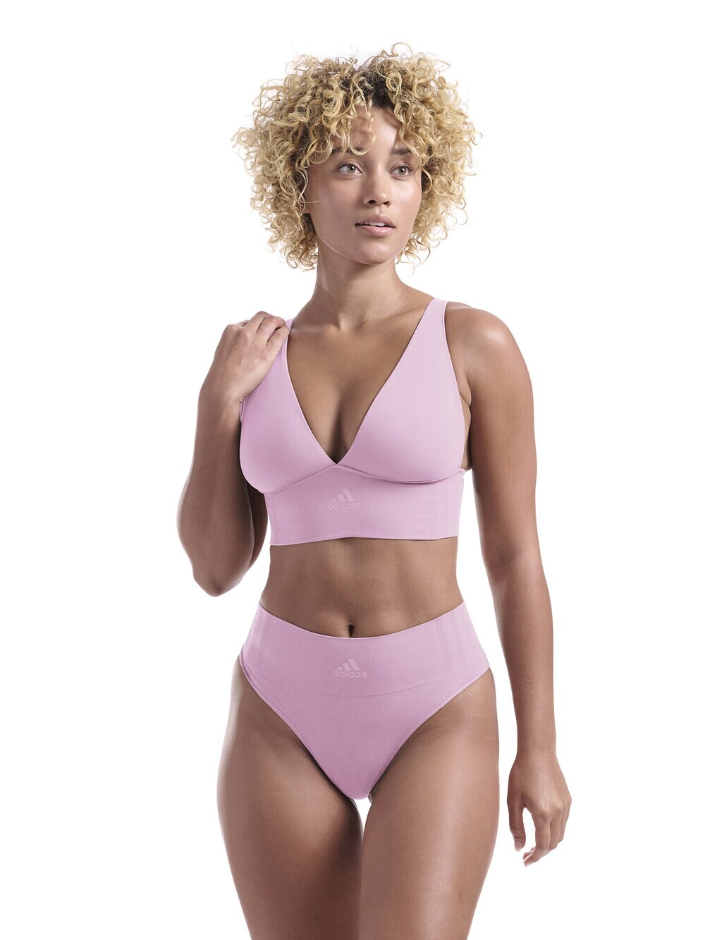 

Бюстгальтер без косточек Adidas LONGLINE BRA, сирень