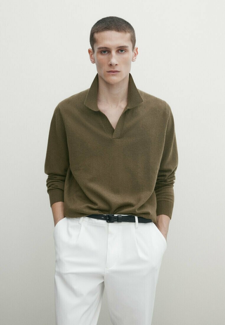 

Рубашка-поло Blend Massimo Dutti, хаки