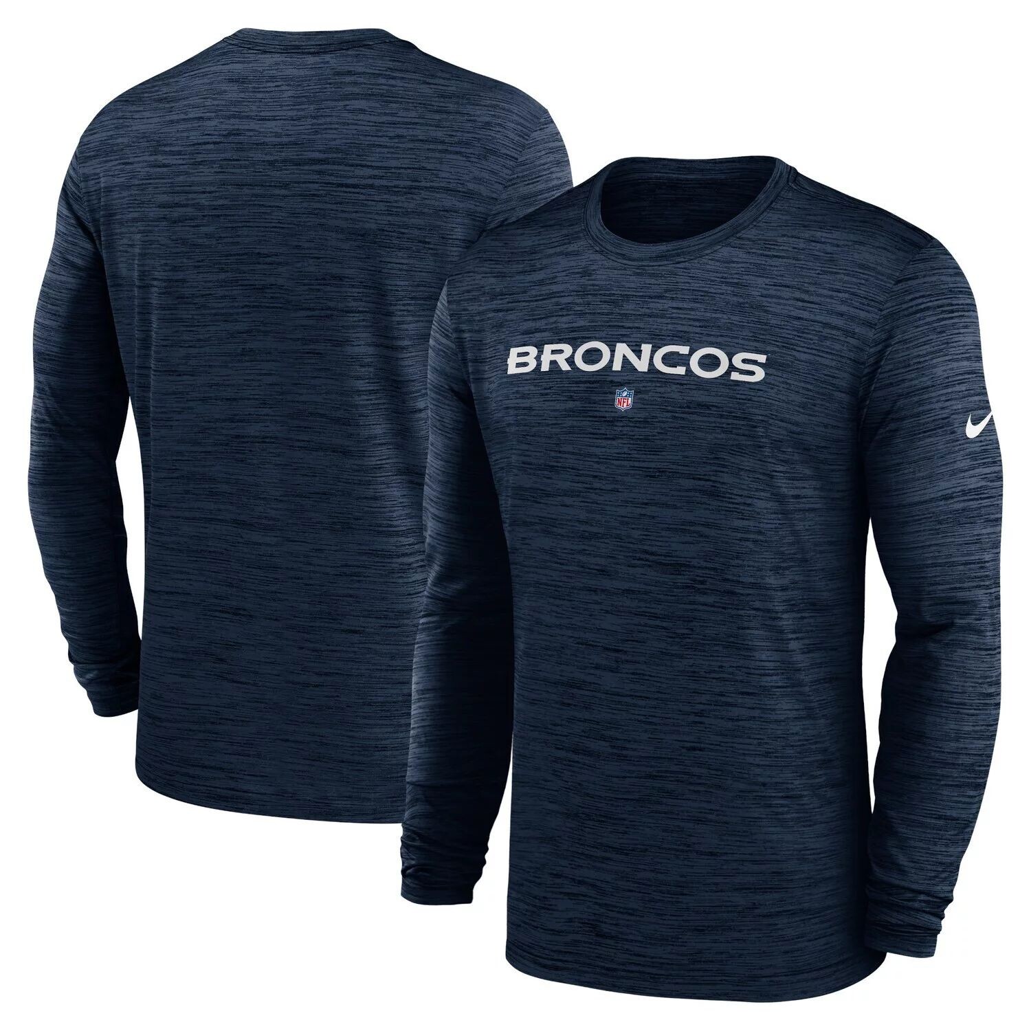 

Мужская темно-синяя футболка с длинным рукавом Denver Broncos Sideline Team Velocity Performance Nike, Синий