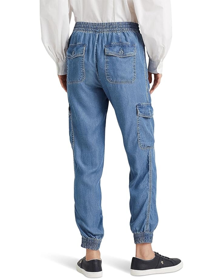 

Брюки LAUREN Ralph Lauren Chambray Cargo Ankle Pants, цвет Coastal Chambray Wash