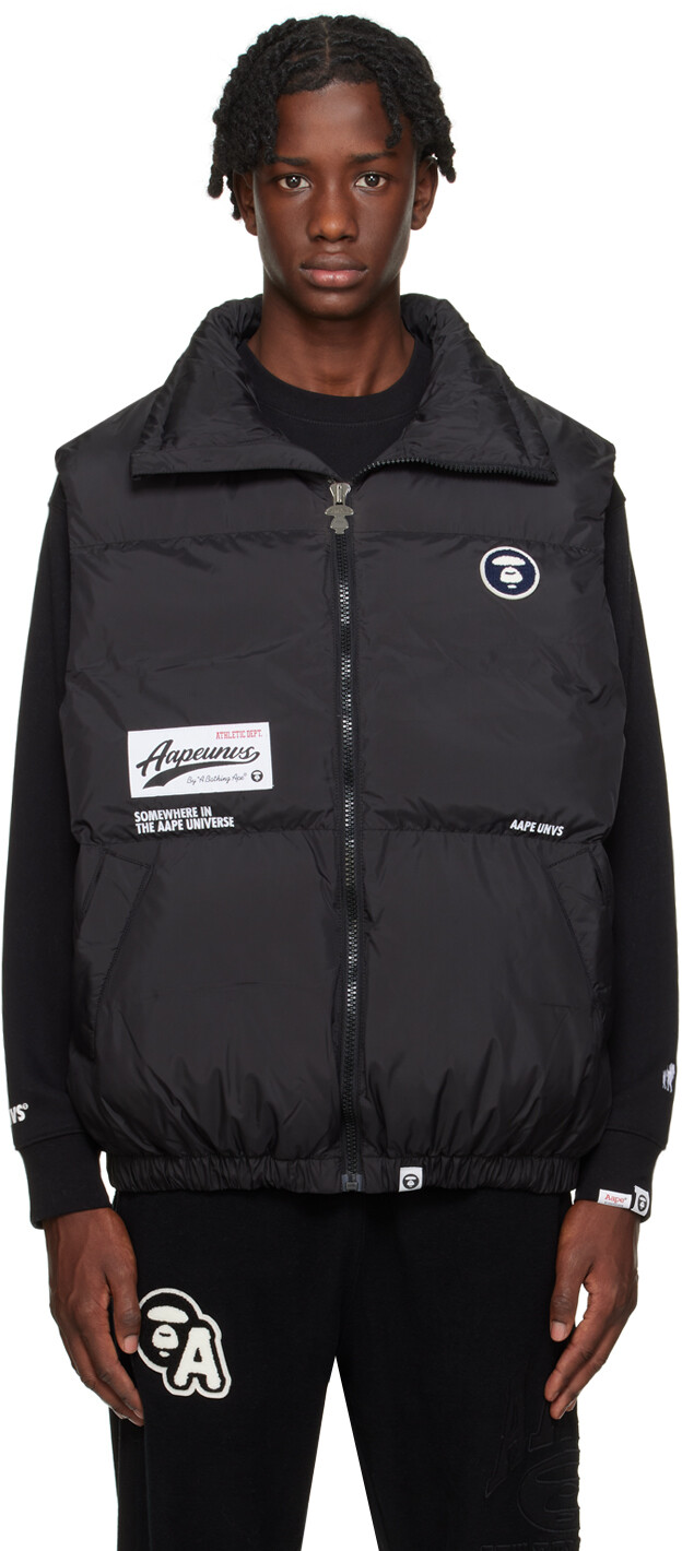 

Черный жилет с нашивками Aape By A Bathing Ape