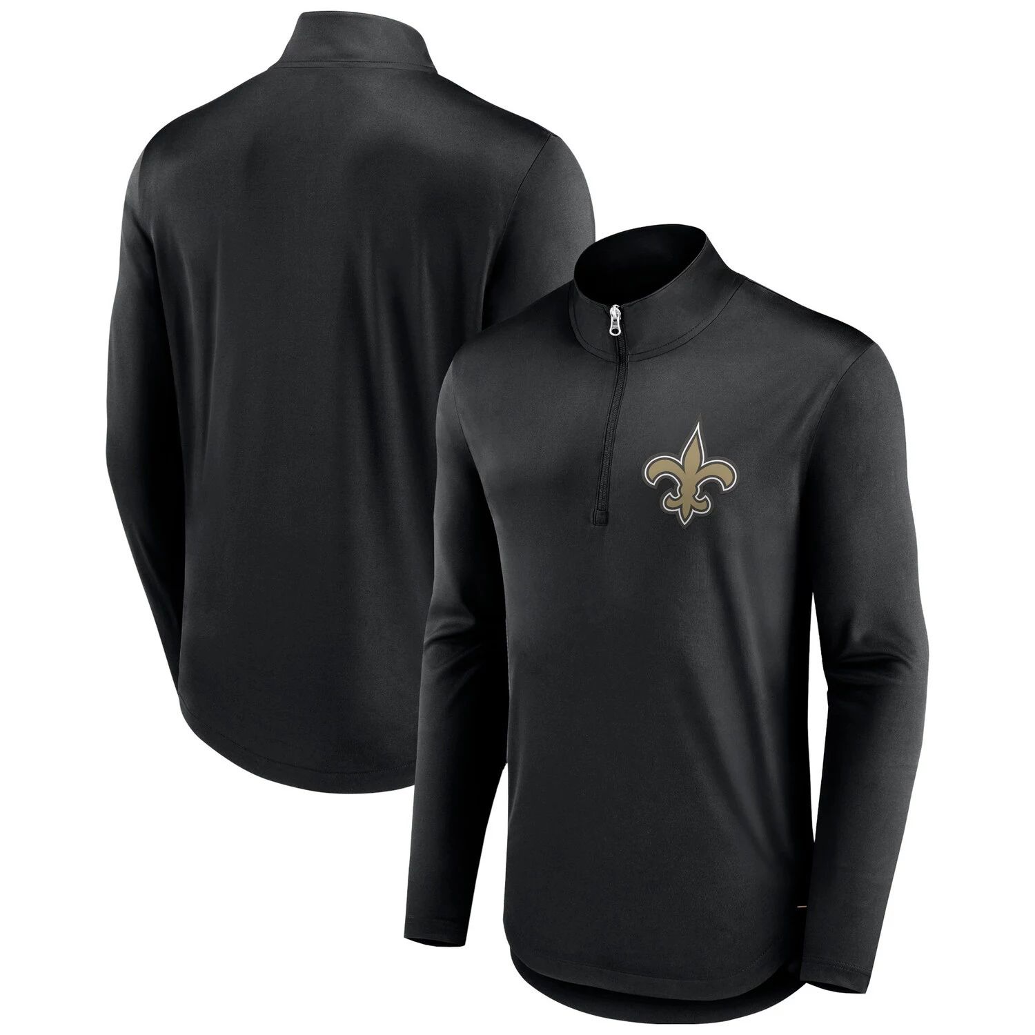 

Мужская черная фирменная футболка с молнией четверть New Orleans Saints Tough Minded Fanatics, Черный