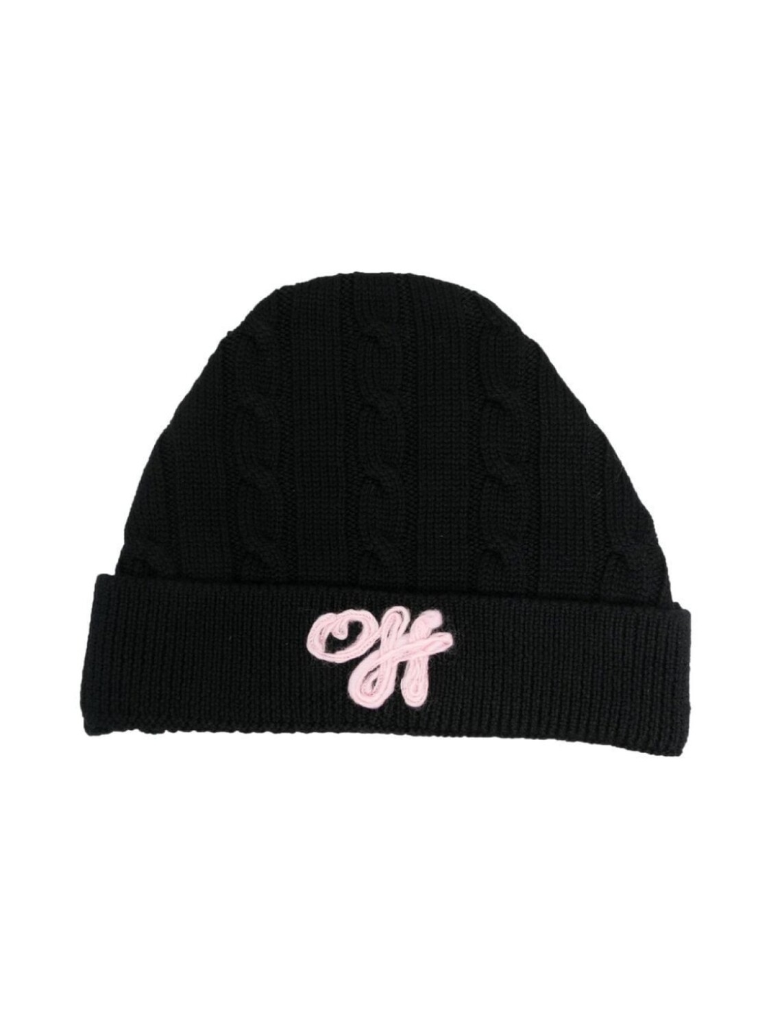 

Шапка бини Off Cable из необработанной шерсти Off-White Kids, черный