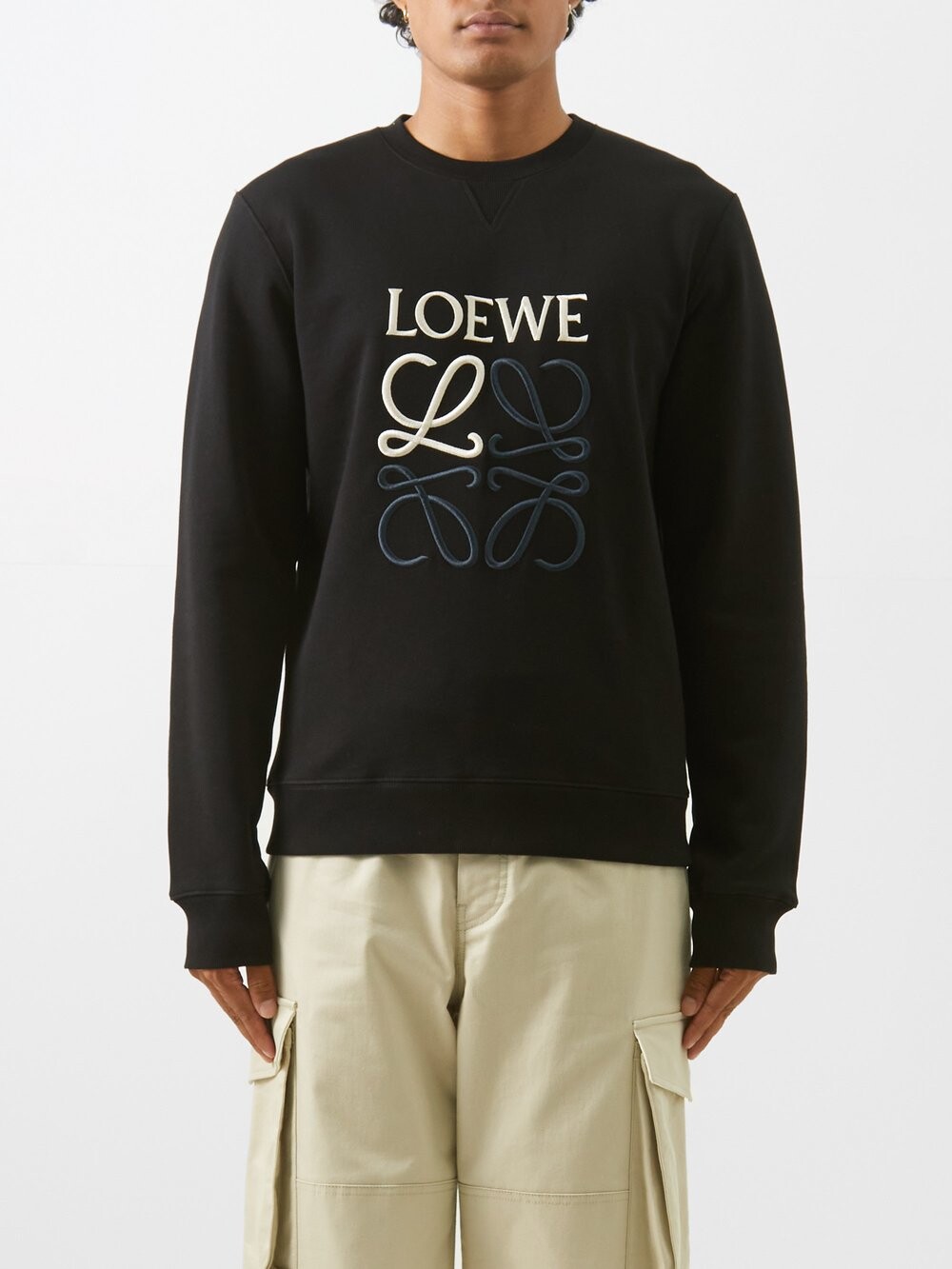 

Толстовка из хлопкового джерси с вышивкой anagram LOEWE, черный