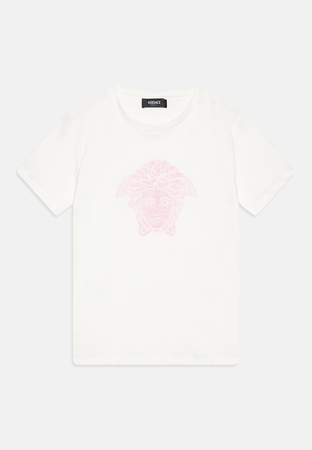 

Футболка с принтом Glitter Medusa Print Versace, цвет bianco/tutù pink