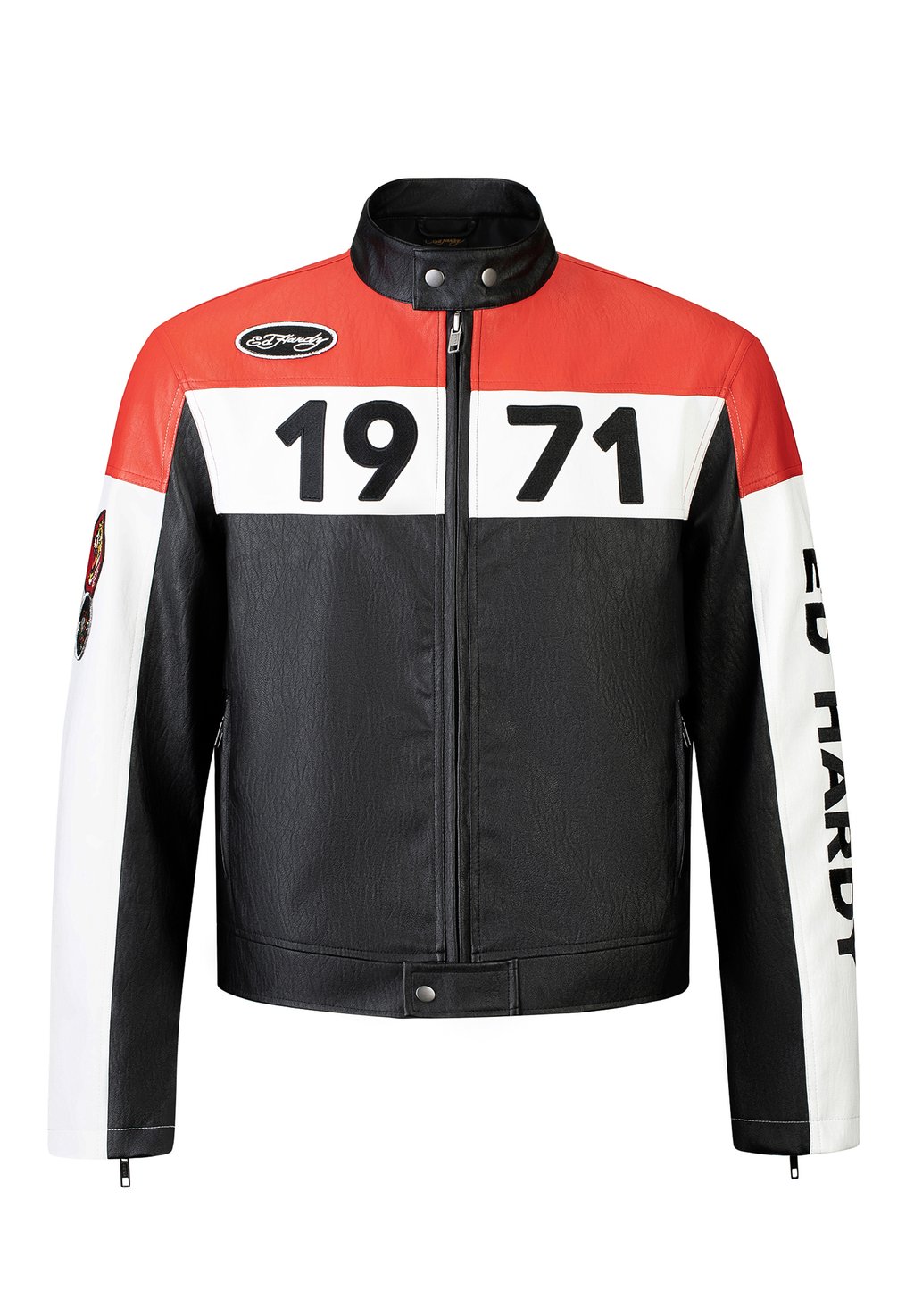Куртка из искусственной кожи Moto Biker Ed Hardy, цвет black red white кроссовки ed hardy bump ed flame white red