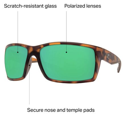 Поляризационные солнцезащитные очки Reefton 580G Costa, цвет Matte Retro Tort Green Mirror 580g