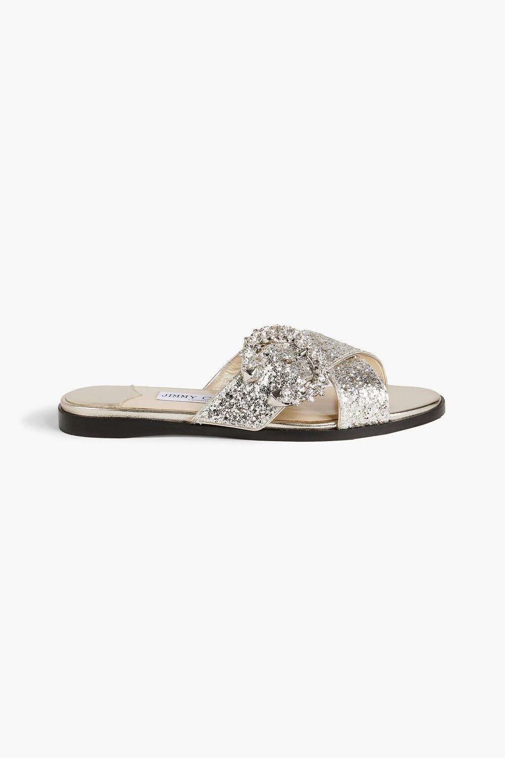 

Босоножки Marle из блестящей кожи с кристаллами JIMMY CHOO, платиновый