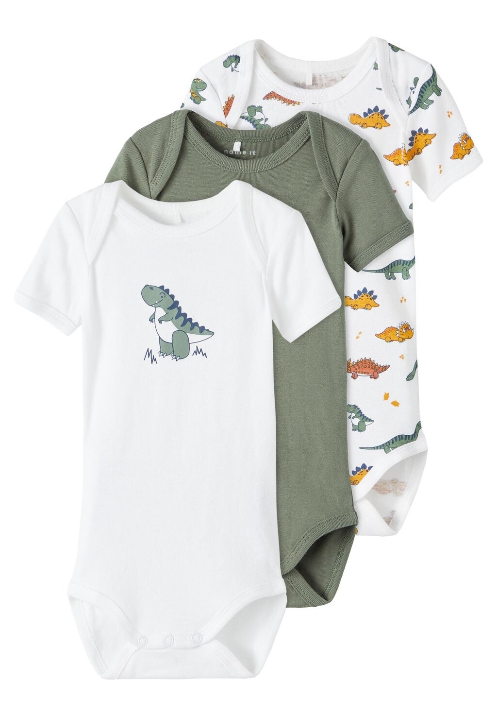 

Боди NBMBODY LAUREL WREATH DINO 3 PACK Name it, цвет green