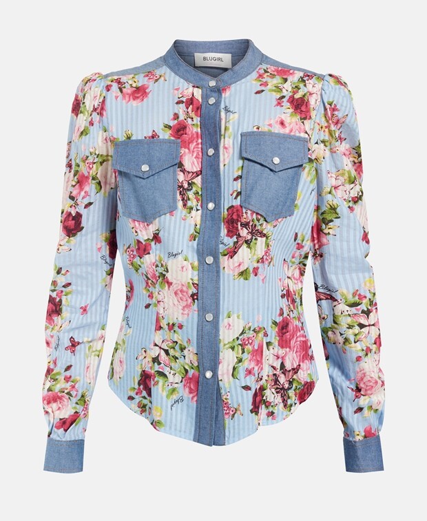 

Рубашка блузка Blugirl Blumarine, светло-синий