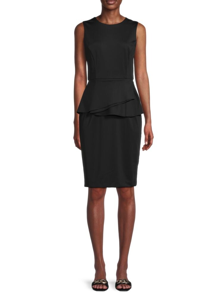 

Платье миди с баской-конвертом Donna Karan, черный