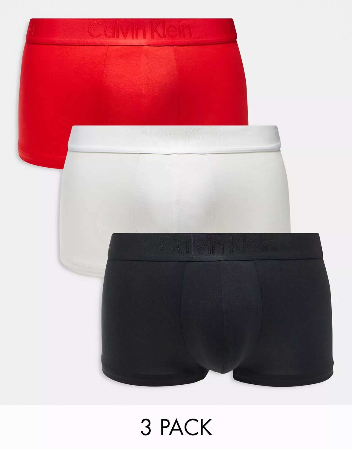 

Calvin Klein CK Black - 3 пары плавок с низкой посадкой черного, белого и красного цветов