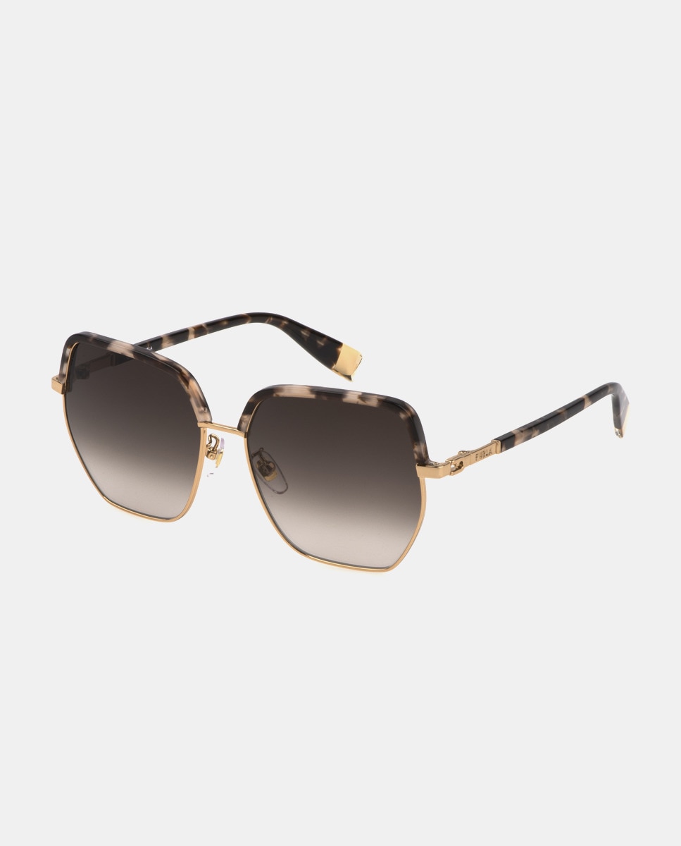 Квадратные женские солнцезащитные очки из коричневого ацетата Furla, коричневый цена и фото