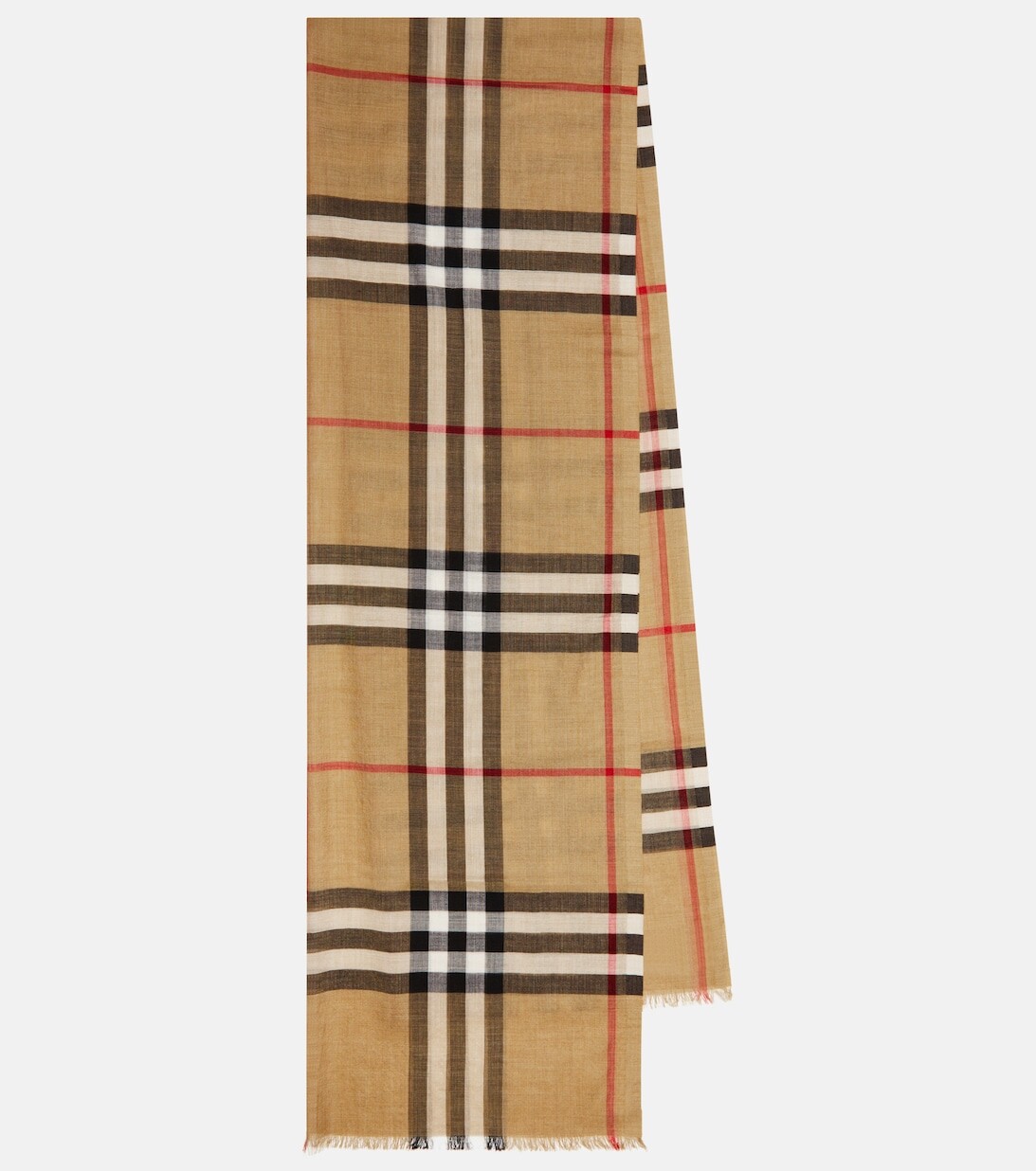 

Шарф из шерсти и шелка в клетку Burberry, разноцветный