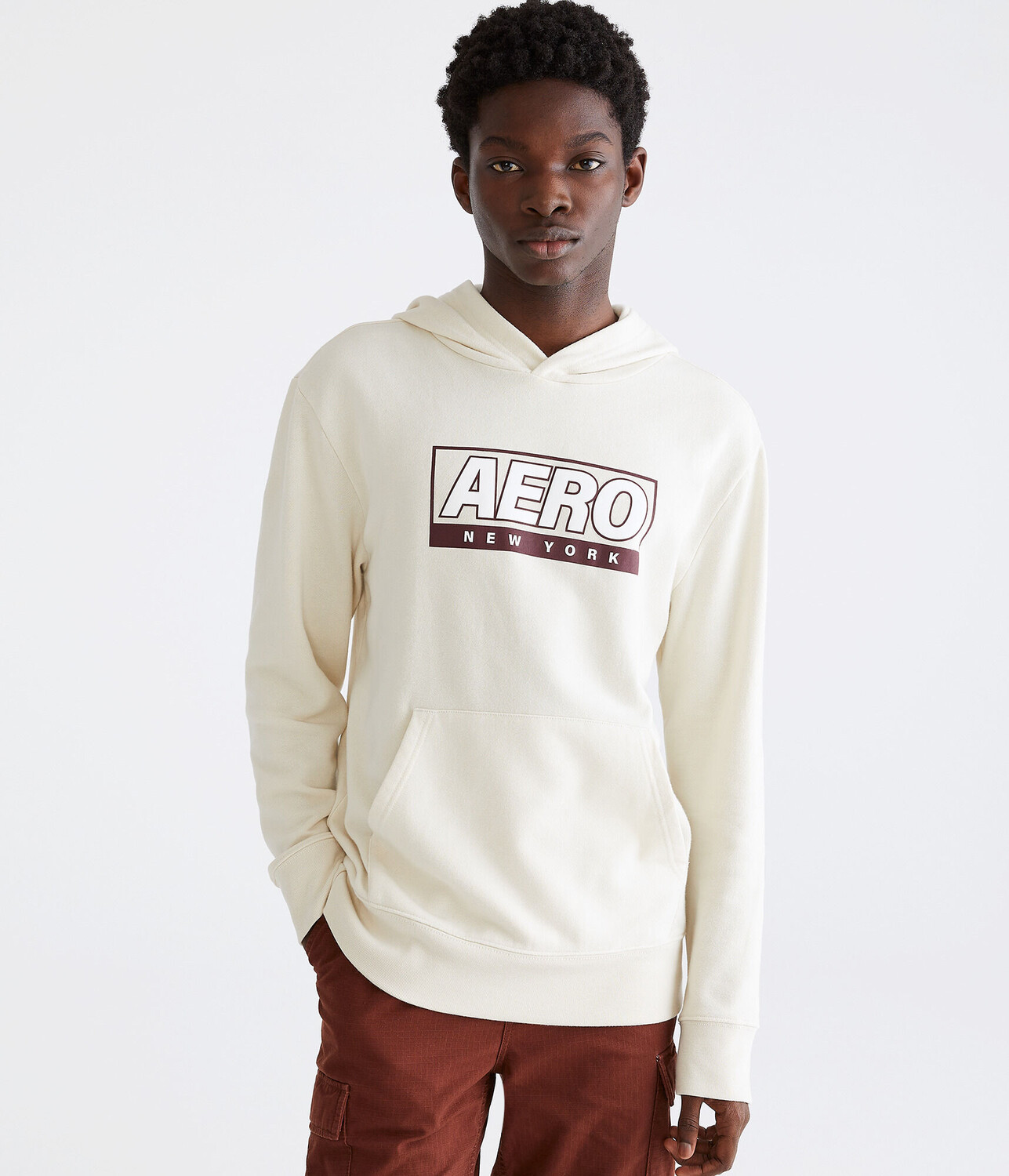 

Пуловер с капюшоном и логотипом Aero New York Box Aeropostale, коричневый