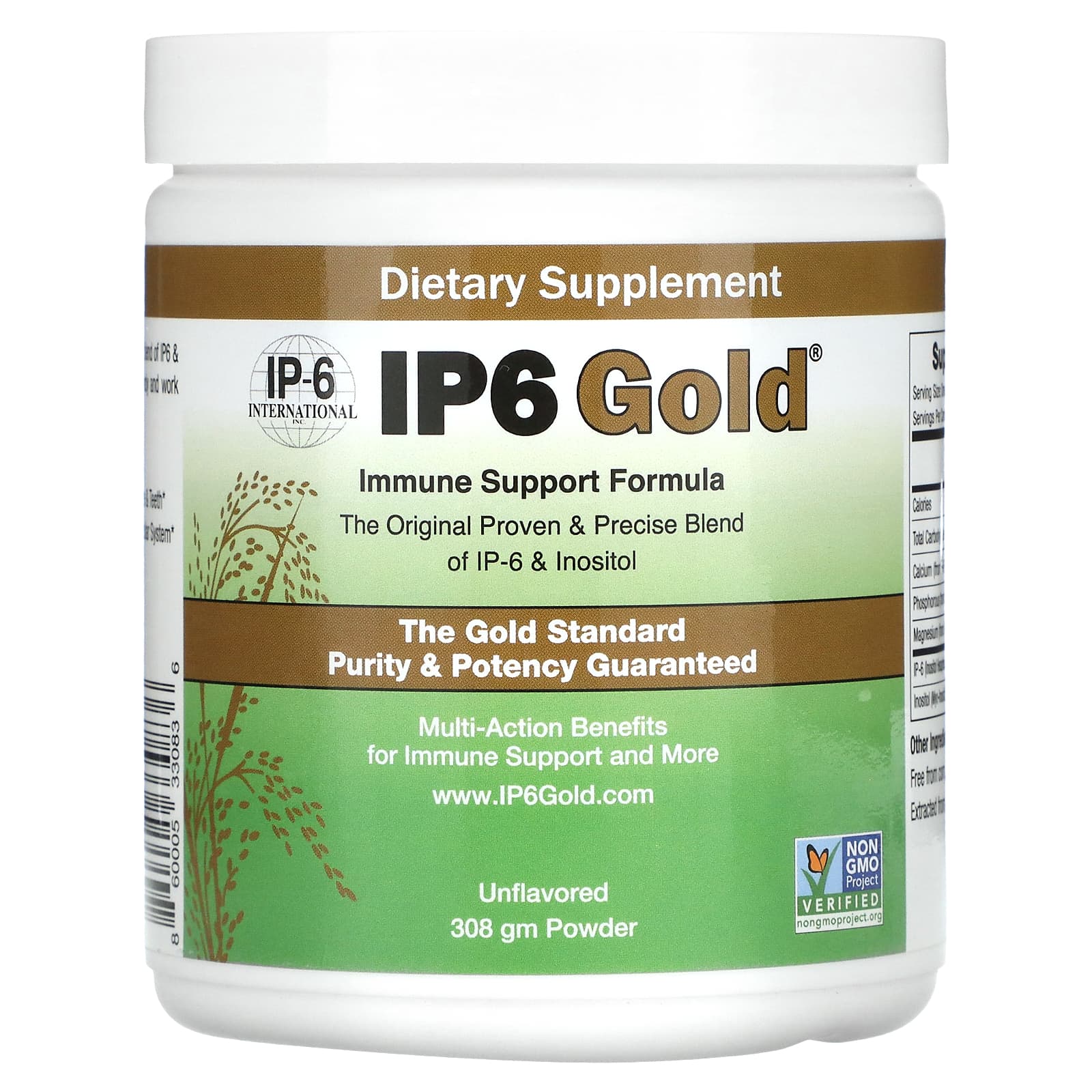 IP-6 International IP6 Gold Immune Support Formula Powder Unflavored 308 g ip 6 international ip6 gold формула для поддержки иммунитета в порошке манго и маракуйя 412 г