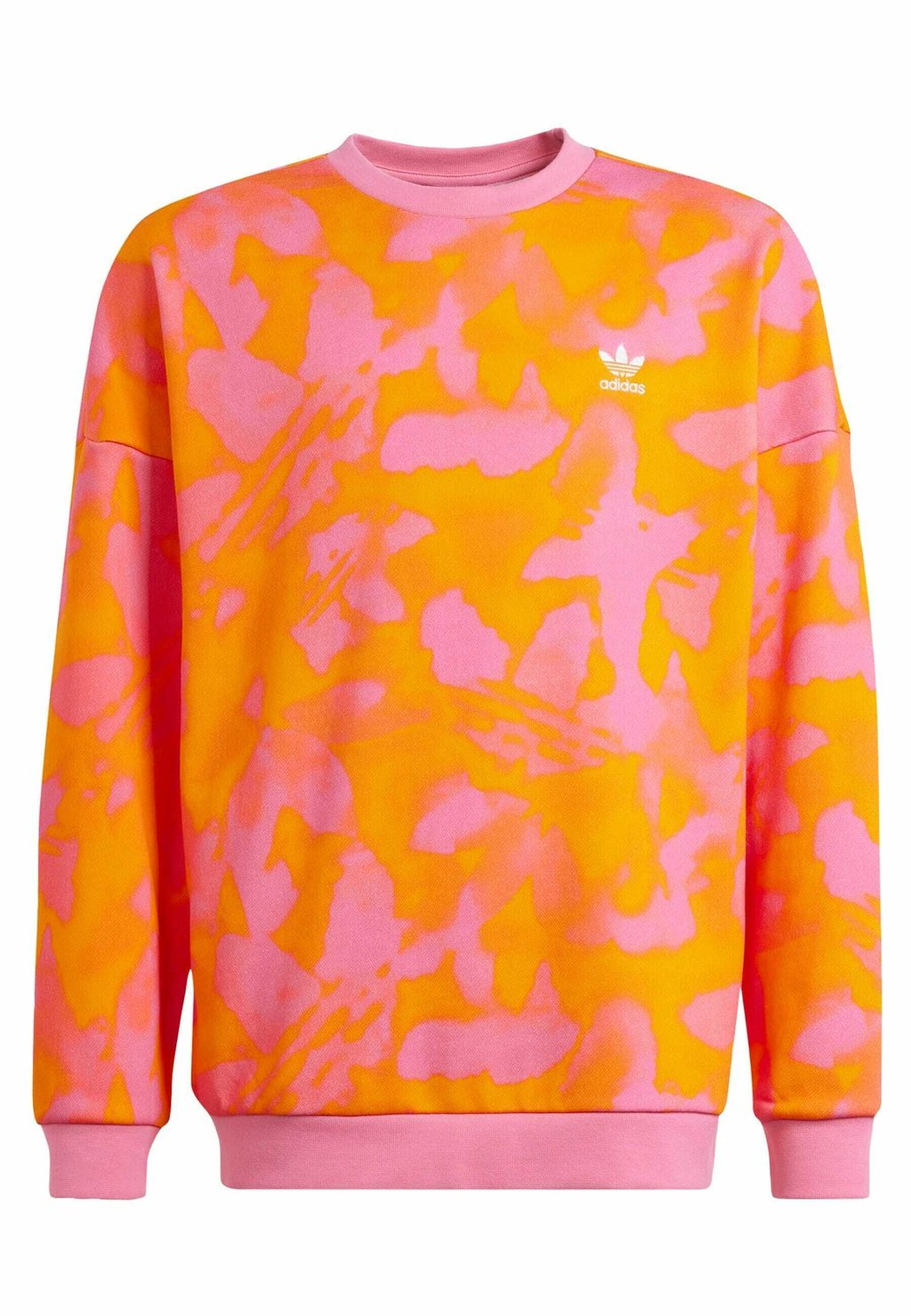 

Толстовка Summer Allover Print Crew Unisex adidas Originals, цвет bright orange pink fusion