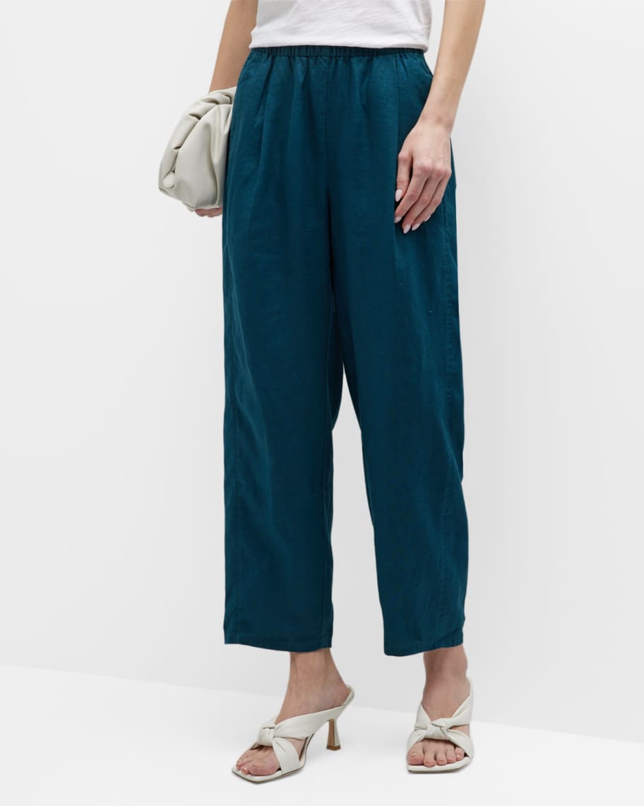 

Укороченные брюки-фонарики из органического льна Eileen Fisher