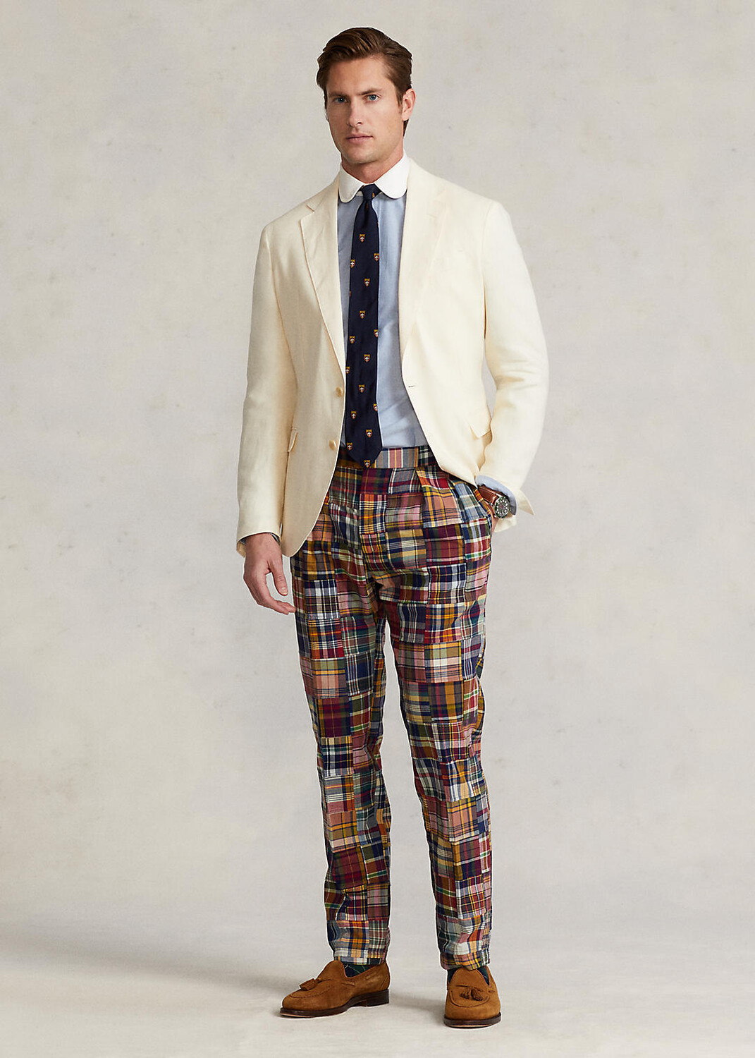 

Брюки в клетку в технике пэчворк Ralph Lauren