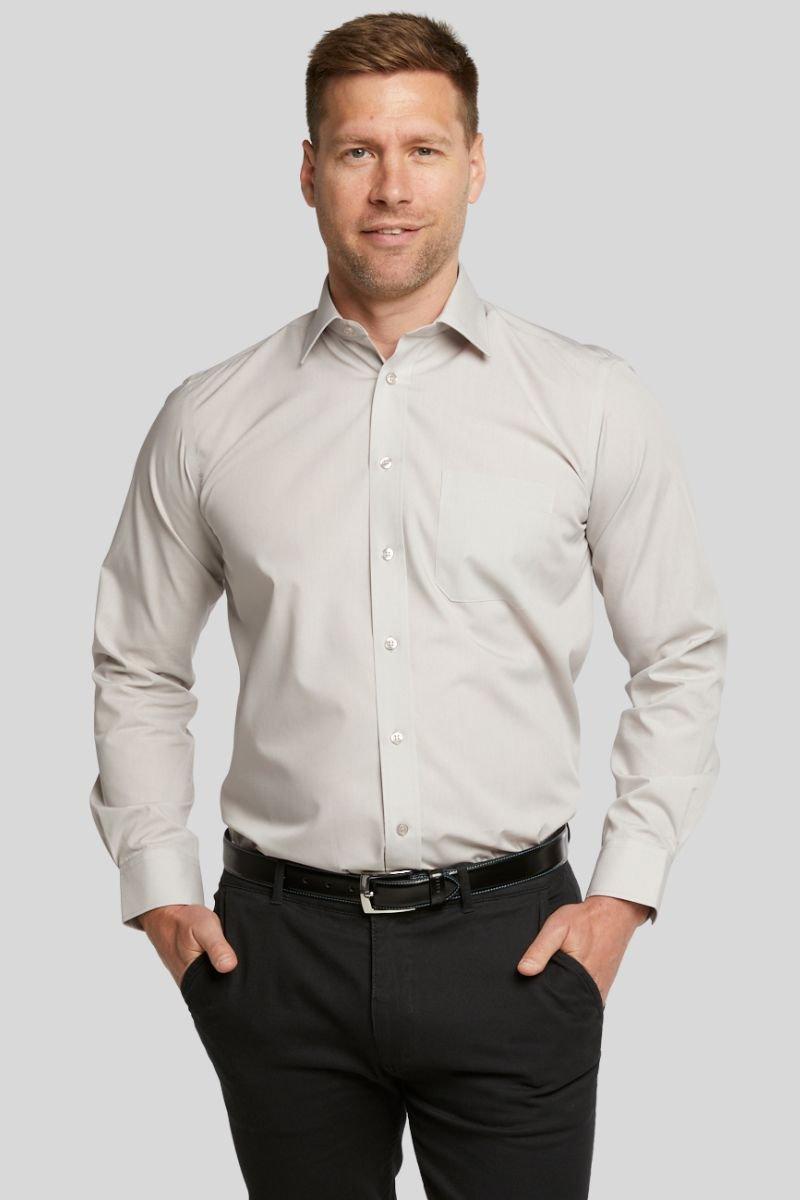 Рубашка Stone с длинными рукавами и нежелезным покрытием Double TWO, серый