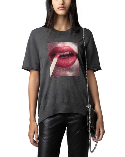 

Кашемировый свитер Ida с графическим рисунком Zadig & Voltaire, цвет Gray