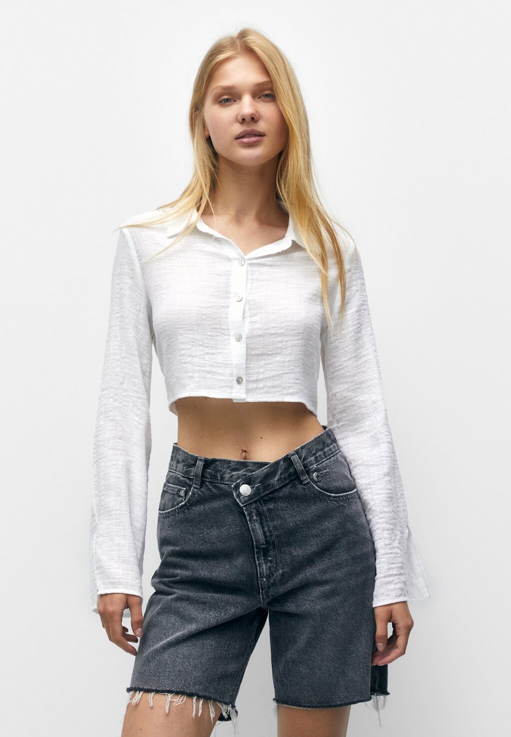 

Рубашка PULL&BEAR, белый
