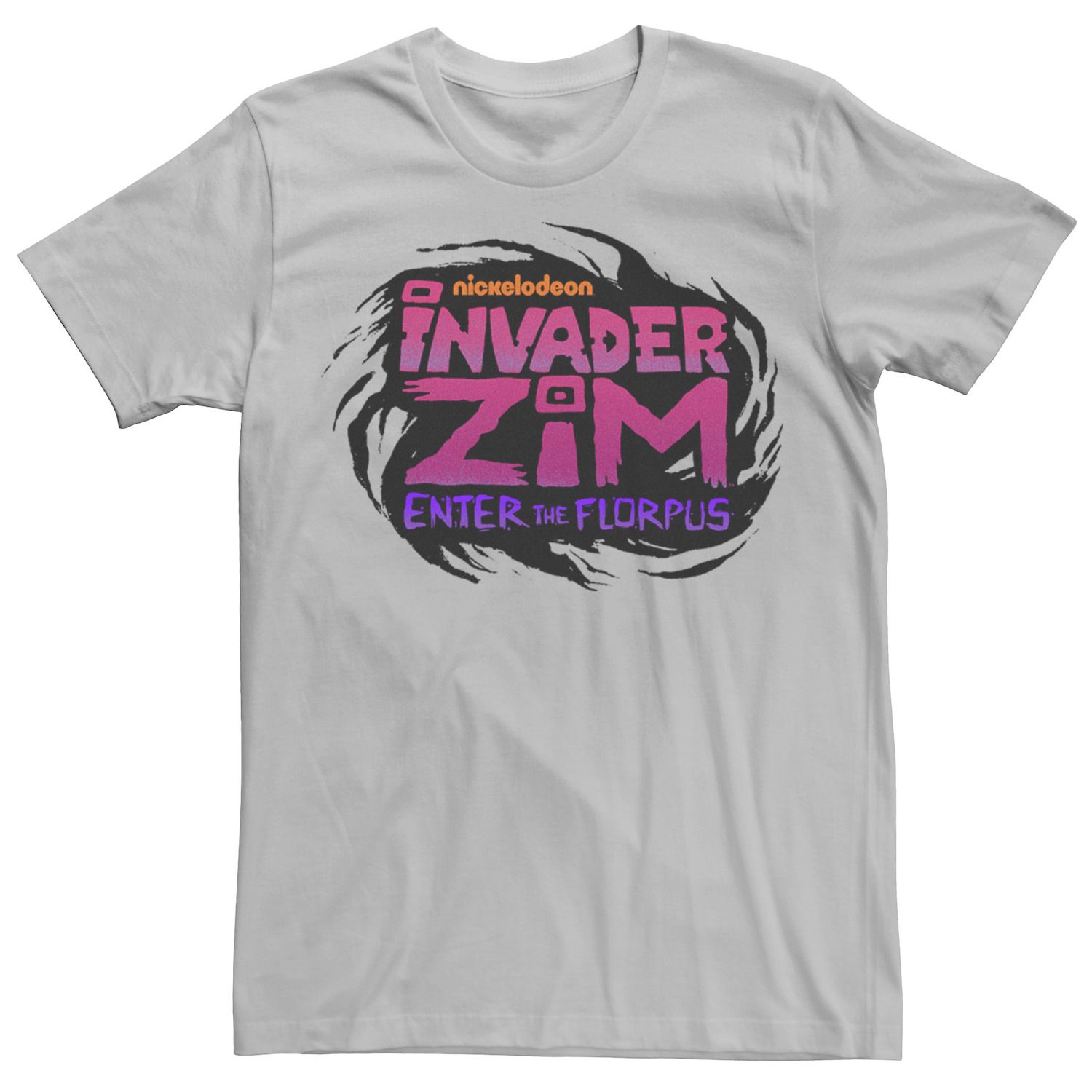 Мужская футболка с логотипом Nickelodeon Invader Zim Enter Florpus и графический цветок Licensed Character, серебристый мужская футболка nickelodeon 90 е это сплошной графический рисунок licensed character