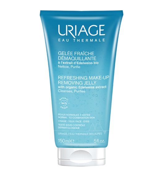 цена Освежающий гель для снятия макияжа с органическим экстрактом эдельвейса Uriage Hygiene, 150 мл