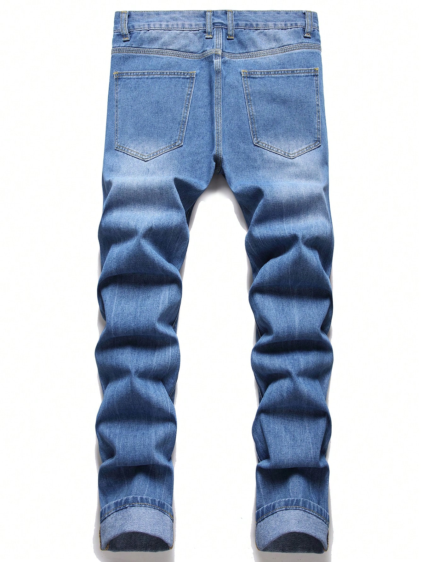 цена Мужские рваные джинсы на плюшевой подкладке с аппликацией в виде плюшевого мишки, легкая стирка