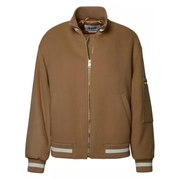 

Куртка beige virgin wool blend jacket Msgm, коричневый