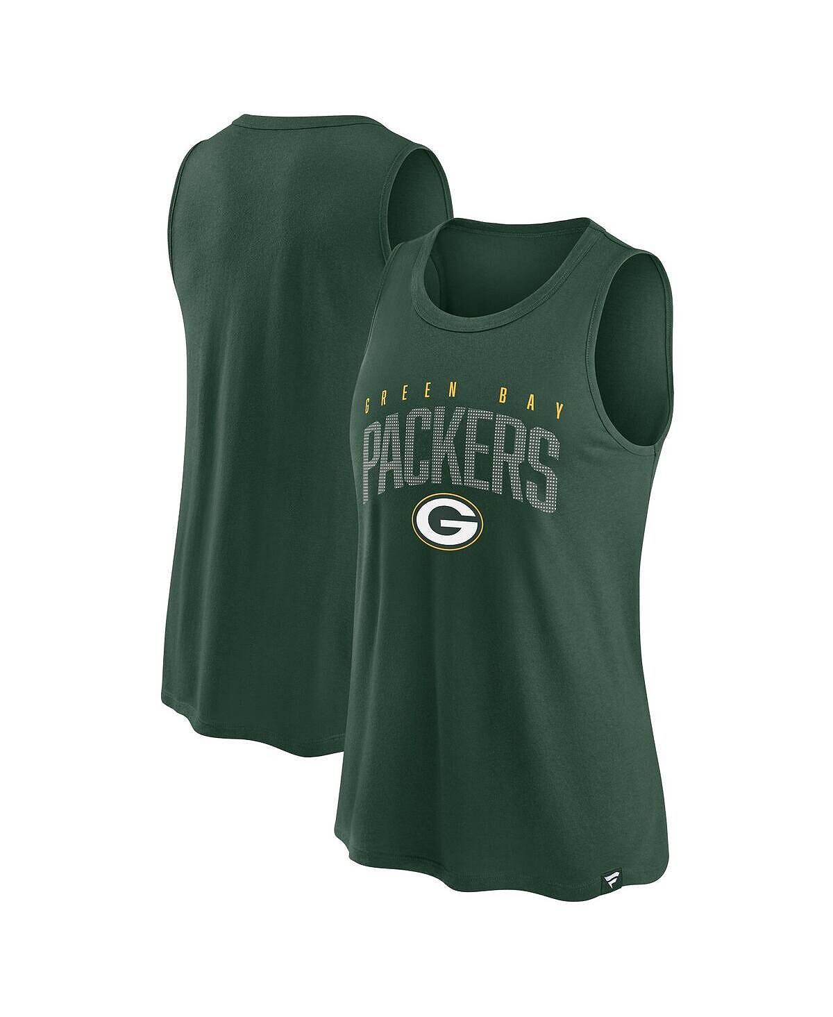

Женская фирменная зеленая майка Green Bay Packers Classic Rhine без рукавов Fanatics, зеленый