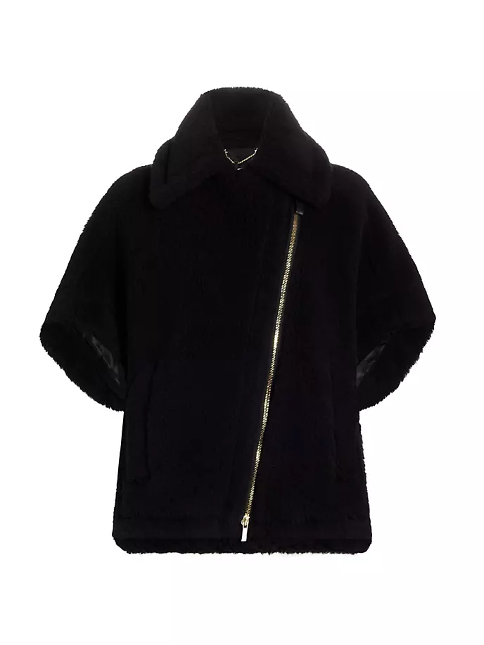 

Асимметричная куртка на молнии из смеси альпаки Manto Max Mara, черный