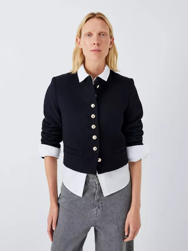 

Куртка John Lewis Crop Military Wool Blend, черный