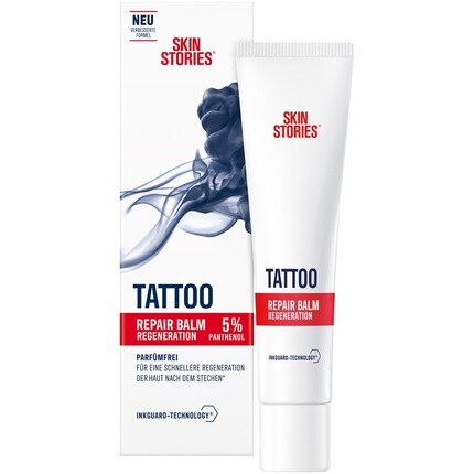 

SKIN STORIES Repair Balm 40 мл Успокаивающий уход за татуировками с технологией InkGuard и кремом для татуировок Panthenol с органическим экстрактом ромашки для более быстрой регенерации кожи после татуажа