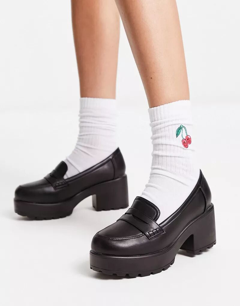 Koi Vigo – туфли на каблуке черного цвета на толстой подошве Koi Footwear