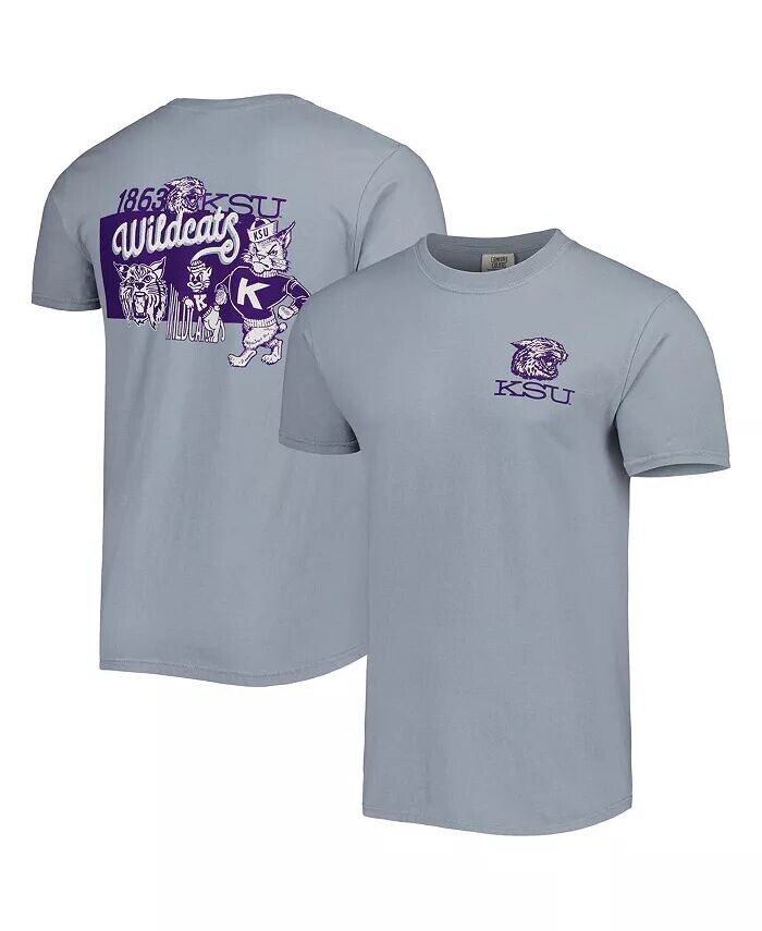 

Мужская графитовая футболка Kansas State Wildcats Vault State Comfort Image One, серый