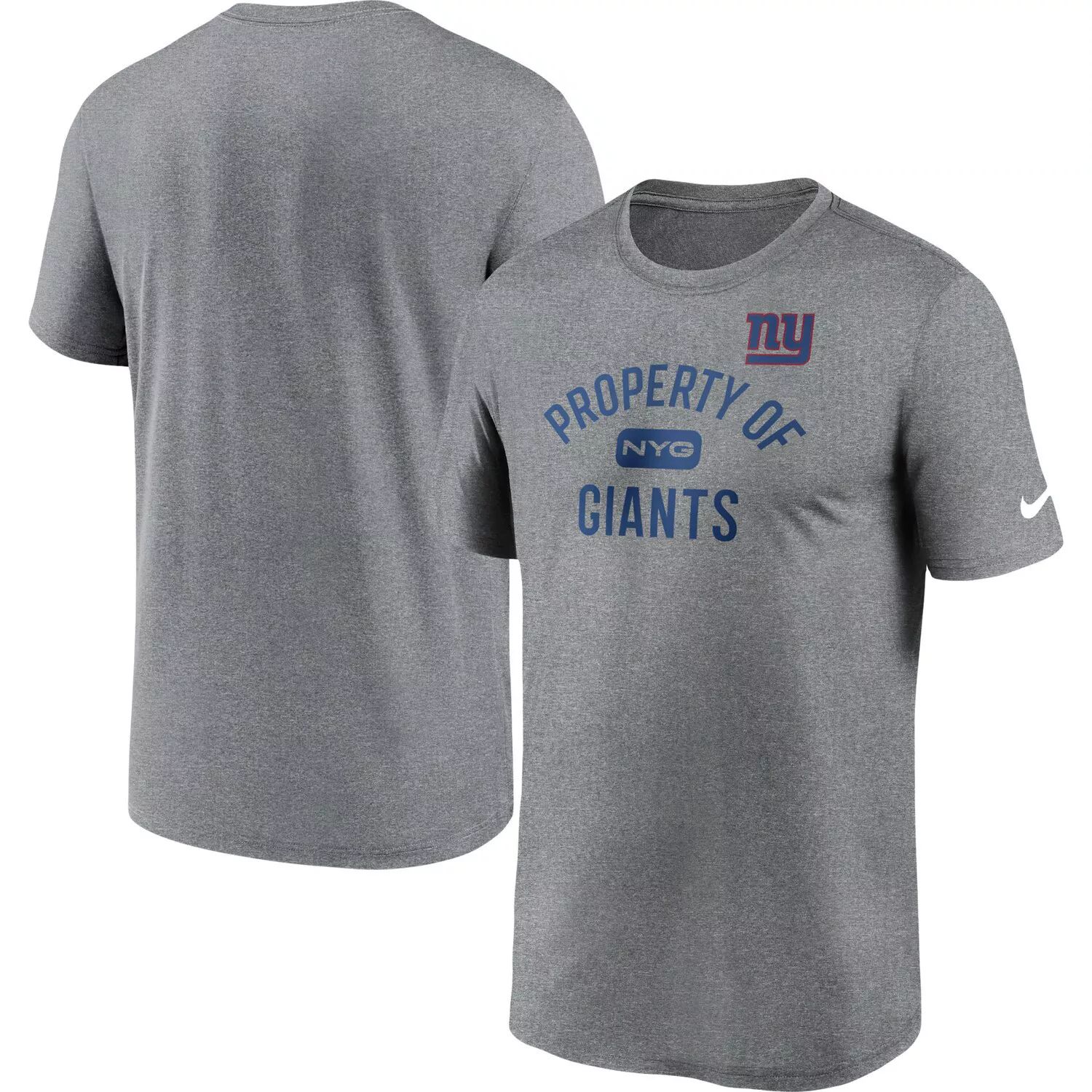 

Мужская футболка Nike Heathered Charcoal New York Giants Property Of Legend Performance