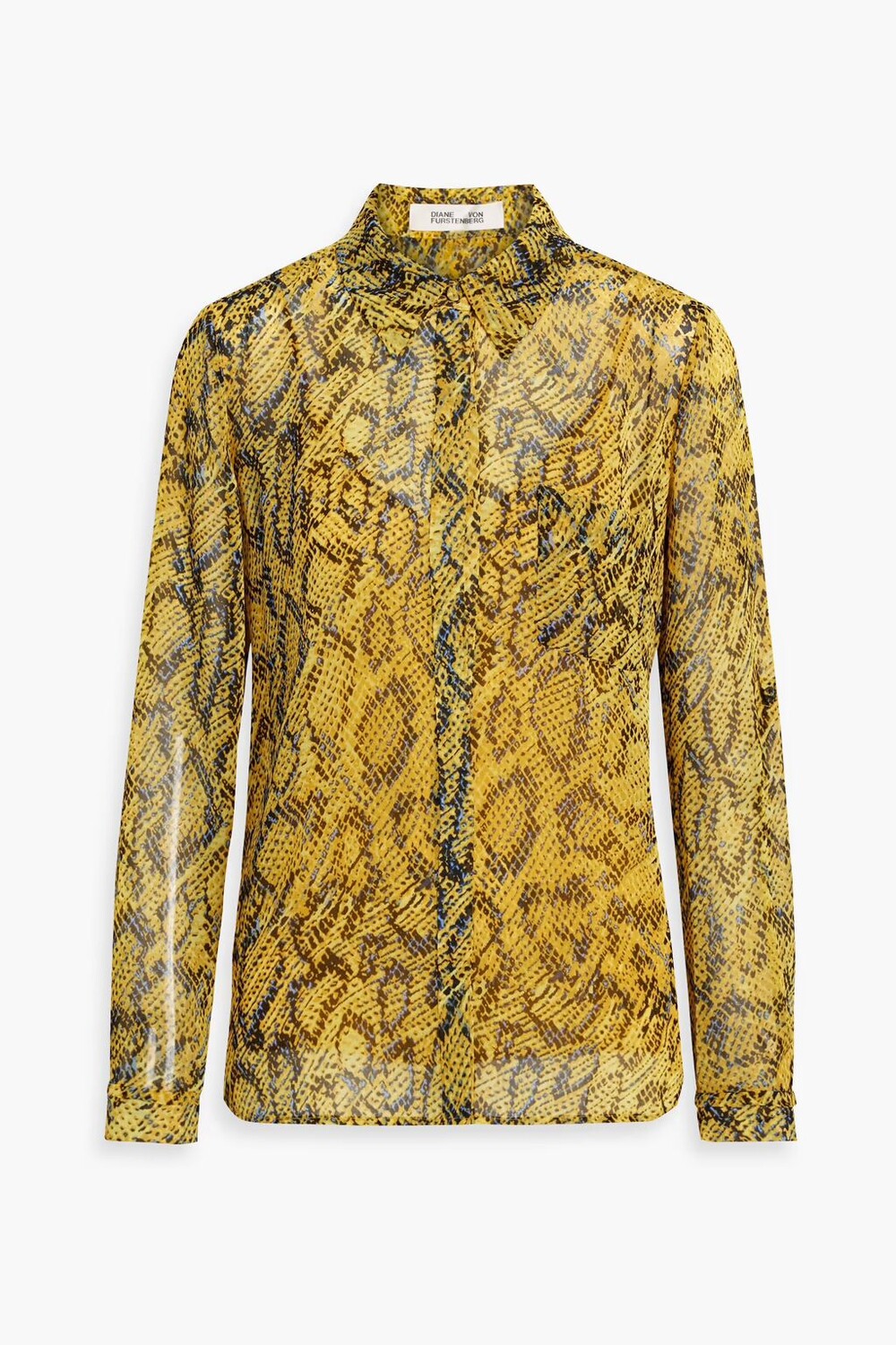 

Шифоновая рубашка Lorelei со сборками Diane Von Furstenberg, желтый
