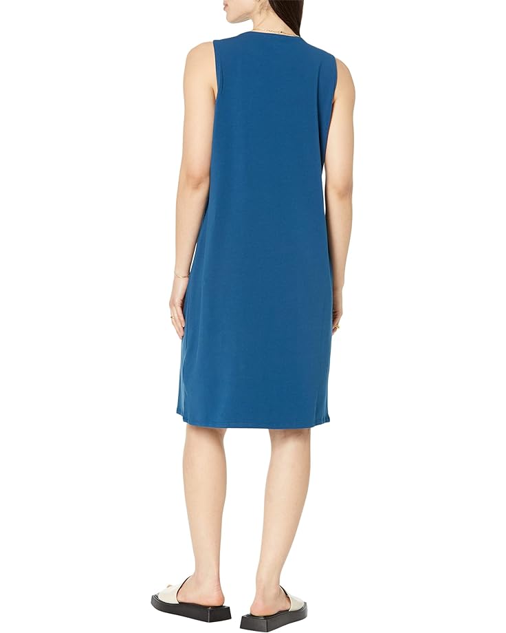 

Платье Eileen Fisher Crew Neck Knee Length Dress, цвет Atlantis