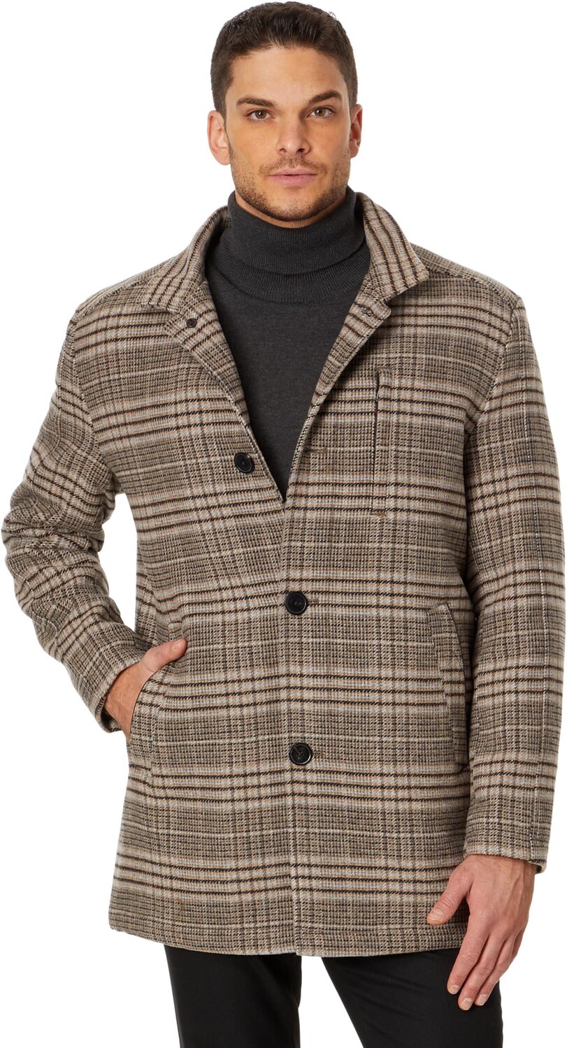 Пальто Upton Car Johnston & Murphy, цвет Brown Plaid