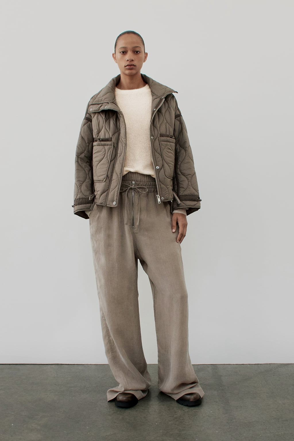 

Водоотталкивающая куртка-пуховик Zw Collection ZARA, серый