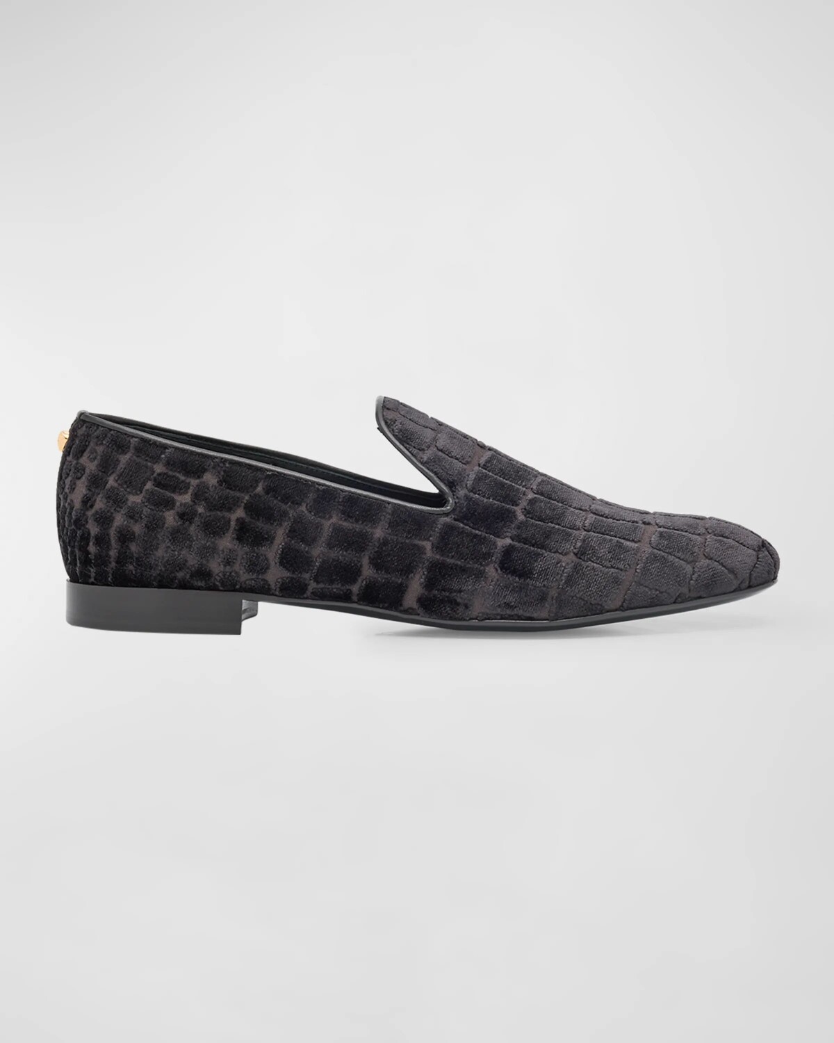 

Мужские лоферы с тиснением под крокодила Versace, цвет Black