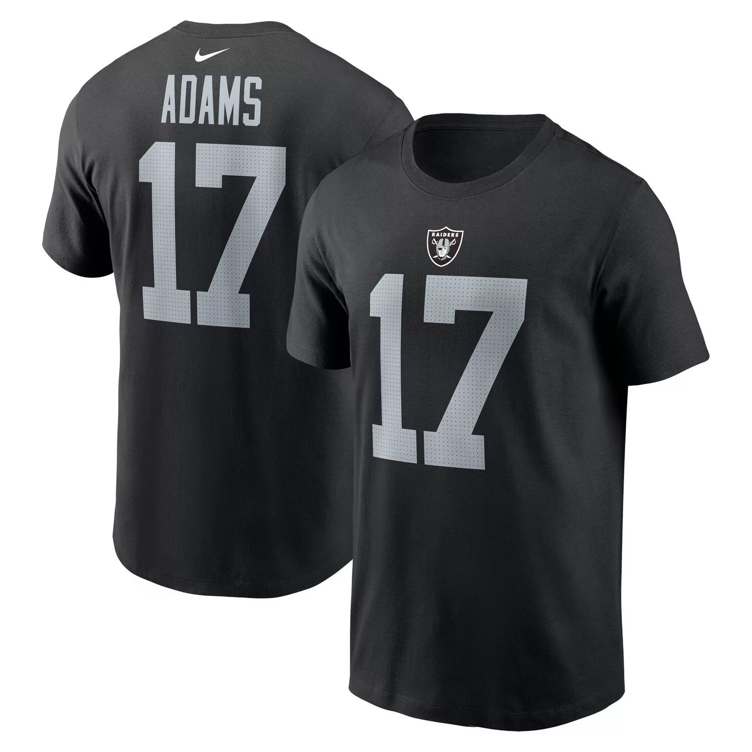 Мужская черная футболка с именем и номером игрока Davante Adams Las Vegas Raiders Nike