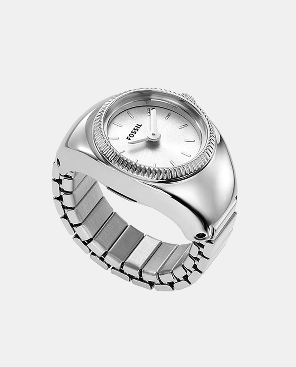 цена Часы-кольцо ES5245 Женские часы из нержавеющей стали Fossil, серебро